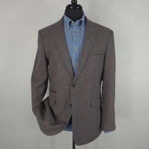 Joseph Abboud Blazer Mens Medium Brown Herringbone Elbow Patch Sport Coat Jacket